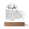 To My Daughter Never Forget That I Love You Acrylic Heart Plaque, Best Daughter Birthday Gift, Meaningful Gift for Daughter, Love plaque