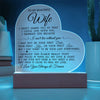 To My Beautiful Wife "I Can't Live Without You" Acrylic Heart Plaque, Wife Gift from Husband, Thoughtful Gift for Her, LED Heart Acrylic