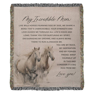 Wild Horses Mom Woven Blanket