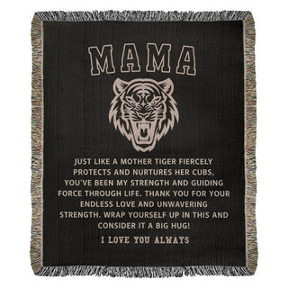 Fierce Tiger Mama Woven Blanket