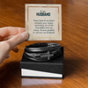 Mens Cross Leather Bracelet Gift For Husband On Birthday, Anniversary, Christmas present Keepsakes Message Card Jewelry For Him