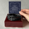 Personalized Son Cross Leather Bracelet Men's Cross Braided Vegan Leather Bracelet with Message Card
