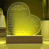 To My Daughter I'll Always Love You Acrylic Heart Plaque, Daughter Keepsake, Daughter Gift From Mom, Unique Sentimental Gift For Her