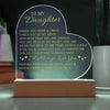 To My Daughter I'll Always Love You Acrylic Heart Plaque, Daughter Keepsake, Daughter Gift From Mom, Unique Sentimental Gift For Her