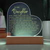 To My Daughter "Never Forget That I Love You" Acrylic Heart Plaque, Sentimental Gift, Father to Daughter Gift, Gift From Dad