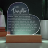 To My Daughter "Never Forget That I Love You" Acrylic Heart Plaque, Sentimental Gift, Father to Daughter Gift, Gift From Dad