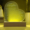 To My Daughter I'll Always Love You Acrylic Heart Plaque, Daughter Keepsake, Daughter Gift From Mom, Unique Sentimental Gift For Her