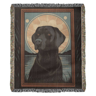 Proud Black Labrador Woven Blanket