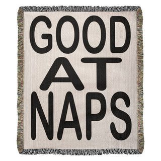 Good At Naps Blanket HG – Original Design – Black and White – Living Room Throws – Classic Home Decor – Dorm Room – Kids Bedroom