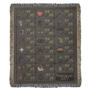 Runescape Hand Woven Blanket HG | Max Stats 2277 Tapestry Throw