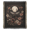 Moth Blanket HG, CottageCore Bedding, Woven Blanket HG, Dark Academia Throw, Grandma Blanket HG, Luna Moth Tapestry, Moth and moon Blanket HG