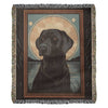 Proud Black Labrador Woven Blanket