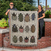 Beetle Party Woven Blanket HG - Boho Colorful Home Decor - Unique Home Decor Beetle Design