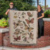 Butterfly Blanket HG Woven Throw Moth Fringed Blanket HG Sofa Blanket HG Travel Home Housewarming Gift Vintage Style Butterfly Artwork Tapestry