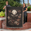 Moth Blanket HG, CottageCore Bedding, Woven Blanket HG, Dark Academia Throw, Grandma Blanket HG, Luna Moth Tapestry, Moth and moon Blanket HG