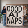 Good At Naps Blanket HG – Original Design – Black and White – Living Room Throws – Classic Home Decor – Dorm Room – Kids Bedroom