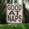 Good At Naps Blanket HG – Original Design – Black and White – Living Room Throws – Classic Home Decor – Dorm Room – Kids Bedroom