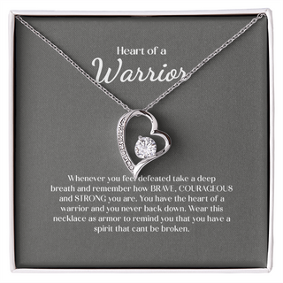 Mental Health Necklace Heart of a Warrior Necklace, Sister Gifts, Gift for Friend, Encouragement Gifts, Mental Health Awareness Gift