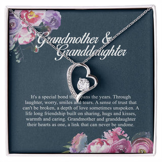 Grandmother & Granddaughter Gift, Granddaughter Birthday Gift, Necklace from Grandmother with Heartfelt Message Card