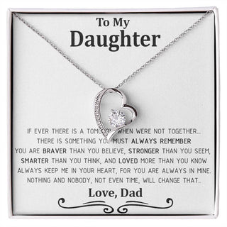Gift For Daughter from Dad, Daughter Father Necklace, Daughter Gift Necklace for Women Adults Size Heart Necklace