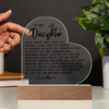 To My Daughter Never Forget That I Love You Acrylic Heart Plaque, Best Daughter Birthday Gift, Meaningful Gift for Daughter, Love plaque