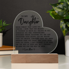 To My Daughter Never Forget That I Love You Acrylic Heart Plaque, Best Daughter Birthday Gift, Meaningful Gift for Daughter, Love plaque