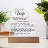To My Beautiful Wife "I Can't Live Without You" Acrylic Heart Plaque, Wife Gift from Husband, Thoughtful Gift for Her, LED Heart Acrylic