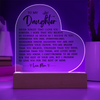 To My Daughter Never Forget That I Love You Acrylic Heart Plaque, Best Daughter Birthday Gift, Meaningful Gift for Daughter, Love plaque