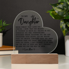 To My Daughter Never Forget That I Love You Acrylic Heart Plaque, Best Daughter Birthday Gift, Meaningful Gift for Daughter, Love plaque
