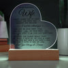 To My Beautiful Wife "I Can't Live Without You" Acrylic Heart Plaque, Wife Gift from Husband, Thoughtful Gift for Her, LED Heart Acrylic