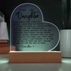 To My Daughter Never Forget That I Love You Acrylic Heart Plaque, Best Daughter Birthday Gift, Meaningful Gift for Daughter, Love plaque