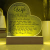 To My Beautiful Wife "I Can't Live Without You" Acrylic Heart Plaque, Wife Gift from Husband, Thoughtful Gift for Her, LED Heart Acrylic
