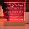 To My Husband Can't Live Without You Acrylic Plaque, Anniversary Gift to Husband, Best Wedding Gift Idea, Sentimental Gift to Husband