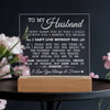 To My Husband Can't Live Without You Acrylic Plaque, Anniversary Gift to Husband, Best Wedding Gift Idea, Sentimental Gift to Husband