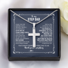 To My Step Dad Cross Necklace From Stepdaughter Thank You For Stepping Up Stepfahter Fathers Day Christmas Customized Gift Box Message Card