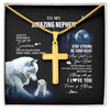 To My Nephew Necklace From Aunt Uncle Moon Wolf Nephew Birthday Gifts Graduation Christmas Customized Gift Box Message Card