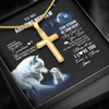 To My Nephew Necklace From Aunt Uncle Moon Wolf Nephew Birthday Gifts Graduation Christmas Customized Gift Box Message Card