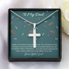 Gift to Dad, Cross Necklace for Dad, My Dreams, Faithful Cross Necklace, Gift Necklace with Message Card, Your little girl