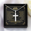 To My Man Necklace When You Wear This Cross Boyfriend Husband For Him Groom Birthday Anniversary Day Christmas Customized Gift Box Message Card