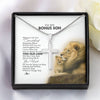 To My Bonus Son Necklace from Stepdad Whenever You Fell Overwhelmed Lion Stepson Birthday Christmas Customized Gift Box Message Card
