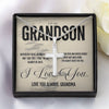 Personalized To My Grandson Stainless Cross Necklace From Grandparents Jewelry Gift For Grandson Wherever Your Journey In Life May Take You