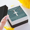 Gift to Dad, Cross Necklace for Dad, My Dreams, Faithful Cross Necklace, Gift Necklace with Message Card, Your little girl