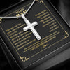 To My Man Necklace When You Wear This Cross Boyfriend Husband For Him Groom Birthday Anniversary Day Christmas Customized Gift Box Message Card