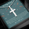 Gift to Dad, Cross Necklace for Dad, My Dreams, Faithful Cross Necklace, Gift Necklace with Message Card, Your little girl