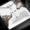 Gift for Son, Son Cross Necklace, Necklace for Boy, Gift Set for Son, To My Son Necklace, Gift for Son from Mom, Wolf Son