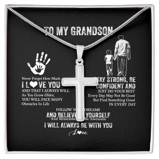To My Grandson Necklace I Love You Forever From Grandpa Grandson Birthday Gifts Christmas Graduation Customized Gift Box Message Card