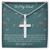 Gift to Dad, Cross Necklace for Dad, My Dreams, Faithful Cross Necklace, Gift Necklace with Message Card, Your little girl