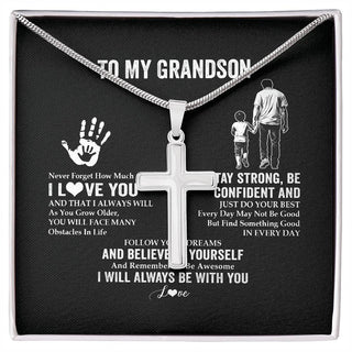 Gift for Son, Son Cross Necklace, Necklace for Boy, Gift Set for Son, To My Son Necklace, Gift for Son from Mom, Wolf Son