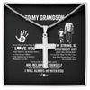 Gift for Son, Son Cross Necklace, Necklace for Boy, Gift Set for Son, To My Son Necklace, Gift for Son from Mom, Wolf Son