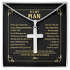 To My Man Necklace When You Wear This Cross Boyfriend Husband For Him Groom Birthday Anniversary Day Christmas Customized Gift Box Message Card